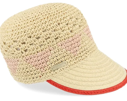 Paper Crochet Cap With Fancy Pattern Linen/Orange Fitted - Seeberger