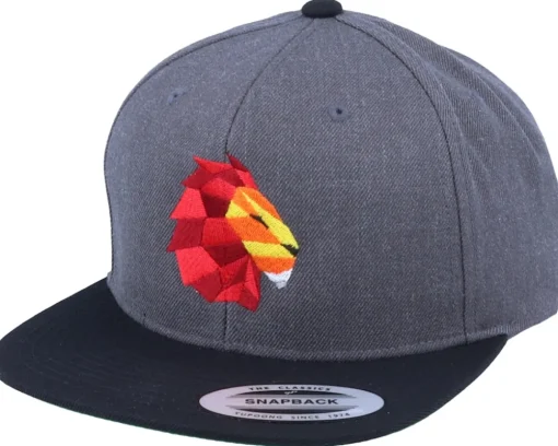 Paper Lion Charcoal/Black Snapback - Origami