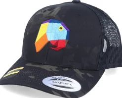 Paper Parrot Black Camo Trucker - Origami