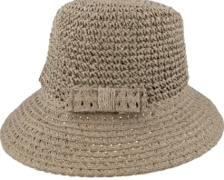 Paper Straw Bell Whith Ribbon Brown Straw Hat - Seeberger