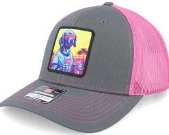 Party Dog Patch Charcoal/Neon Pink Trucker - Iconic