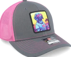 Party Dog Patch Charcoal/Neon Pink Trucker - Iconic