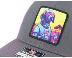 Party Dog Patch Charcoal/Neon Pink Trucker - Iconic