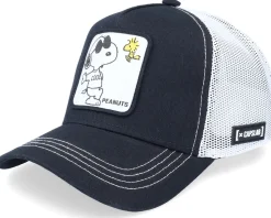 Peanuts Snoopy & Woodstock Black/White Trucker - Capslab