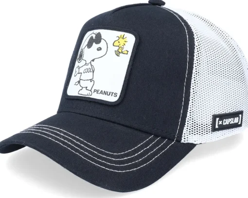 Peanuts Snoopy & Woodstock Black/White Trucker - Capslab