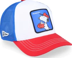 Peanuts Snoopy White/Blue/Red Trucker - Capslab