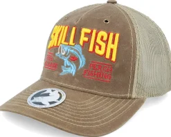 Perch 3d Logo 112wh Hawthorne Split Buck/Khaki A-Frame Trucker - Skillfish