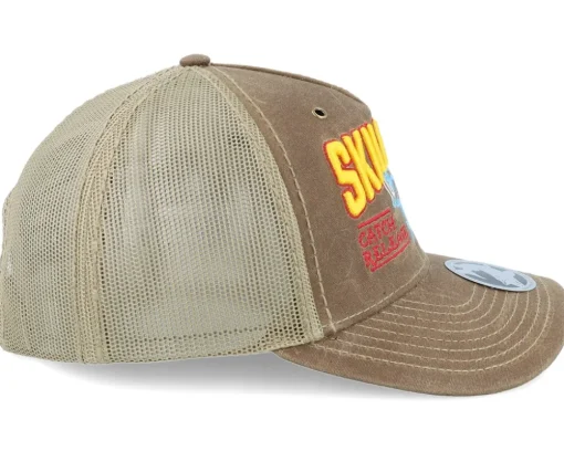 Perch 3d Logo 112wh Hawthorne Split Buck/Khaki A-Frame Trucker - Skillfish