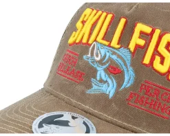 Perch 3d Logo 112wh Hawthorne Split Buck/Khaki A-Frame Trucker - Skillfish