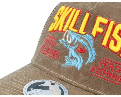 Perch 3d Logo 112wh Hawthorne Split Buck/Khaki A-Frame Trucker - Skillfish