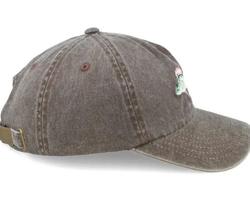Perch Fish Embroidery Brown A-frame Dad Cap - Wild Spirit