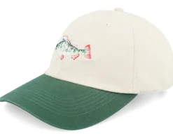 Perch Fish Washed Stone/Dark Green Dad Cap - Wild Spirit
