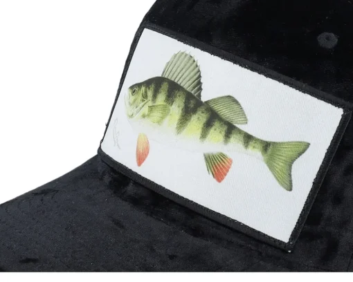 Perch Fishing Velvet Black Trucker - Skillfish