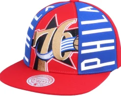Philadelphia 76ers Big Face Callout Hwc Red Snapback - Mitchell & Ness