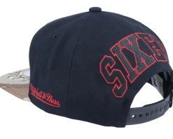 Philadelphia 76ers Choco Camo HWC Black Snapback - Mitchell & Ness