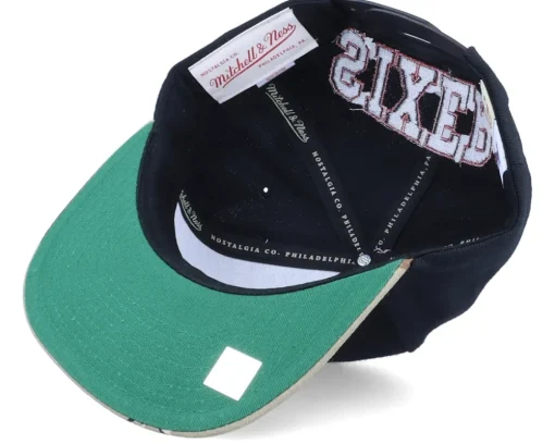 Philadelphia 76ers Choco Camo HWC Black Snapback - Mitchell & Ness