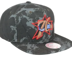 Philadelphia 76ers Down For All Black Snapback - Mitchell & Ness