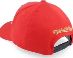 Philadelphia 76ers Golden Black Stretch Hwc Red Adjustable - Mitchell & Ness