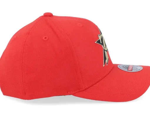 Philadelphia 76ers Golden Black Stretch Hwc Red Adjustable - Mitchell & Ness