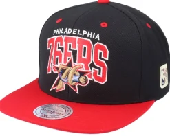 Philadelphia 76ers Hwc Team Arch Black/Red Snapback - Mitchell & Ness