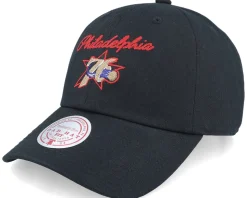 Philadelphia 76ers Lay Low Hwc Black Dad Cap - Mitchell & Ness