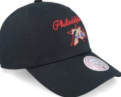 Philadelphia 76ers Lay Low Hwc Black Dad Cap - Mitchell & Ness