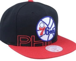 Philadelphia 76ers Low Big Face Black/red Snapback - Mitchell & Ness