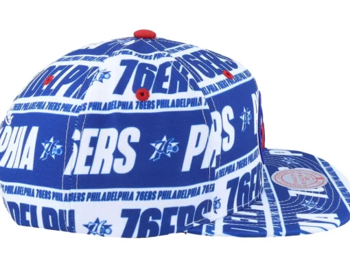 Philadelphia 76ers Meat Paper Blue Snapback - Mitchell & Ness