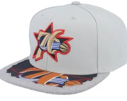 Philadelphia 76ers Munch Time Hwc Grey Snapback - Mitchell & Ness