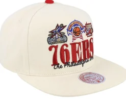 Philadelphia 76ers Reframe Retro Off White Snapback - Mitchell & Ness