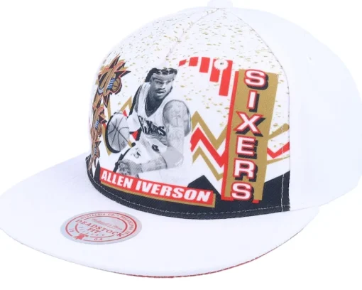 Philadelphia 76ers 90's Playa Allen Iverson White Snapback - Mitchell & Ness
