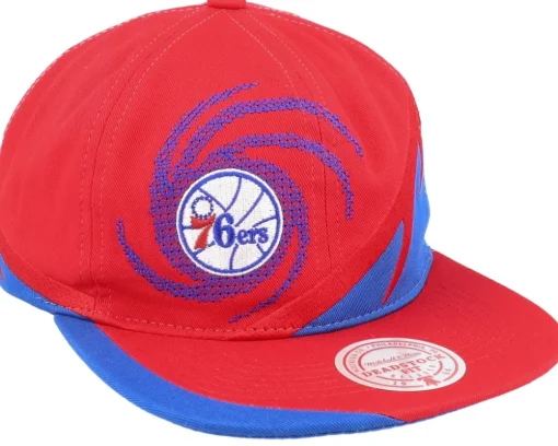 Philadelphia 76ers Spiral Deadstock Red Snapback - Mitchell & Ness
