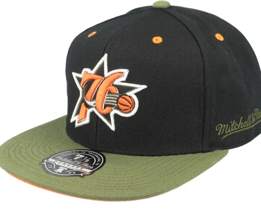 Philadelphia 76ers Take Flight Black/Green Fitted - Mitchell & Ness