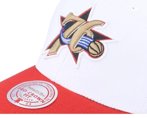 Philadelphia 76ers Team 2 Tone 2.0 Pro White/Red Adjustable - Mitchell & Ness