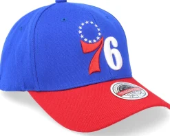 Philadelphia 76ers Team 2 Tone 2.0 Stretch Royal/Red Adjustable - Mitchell & Ness