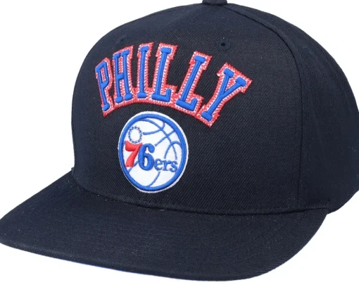 Philadelphia 76ers ZZ Black Snapback - Mitchell & Ness