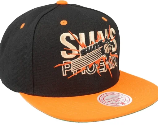 Phoenix Suns Shattered Black/Orange Snapback - Mitchell & Ness