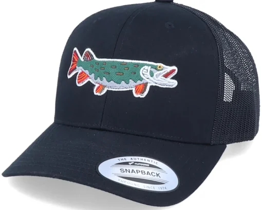 Pike Applique Black Trucker - Skillfish