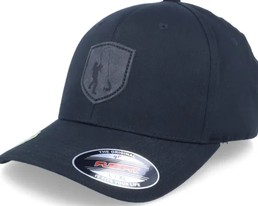 Pike Fishing Shield Patch Black Flexfit - Hunter