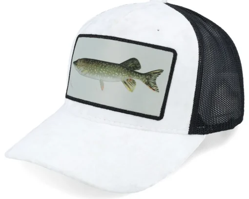 Pike Fishing Velvet White/Black Trucker - Skillfish