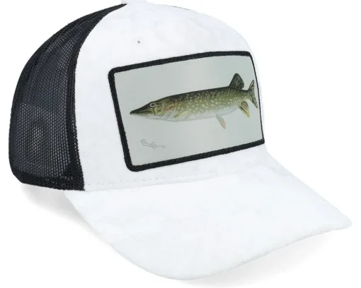 Pike Fishing Velvet White/Black Trucker - Skillfish