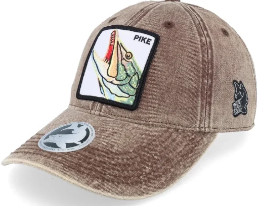 Pike Pro Fishing 382 Snow Washed Brown Dad Cap - Skillfish
