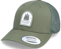 Pine Logo Patch Olive Trucker - Wild Spirit