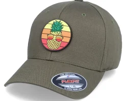 Pineapple Sunset Patch Olive Flexfit - Iconic