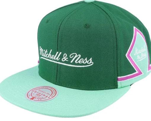 Pinscript Diamond Green Snapback - Mitchell & Ness