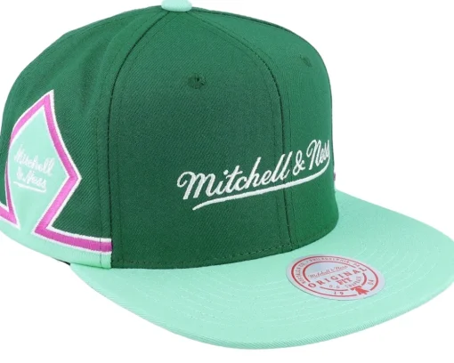 Pinscript Diamond Green Snapback - Mitchell & Ness