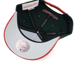 Pinscript Nostalgia Pro Crown Cap Forest Green/Orange Corduroy A-Frame Adjustable - Mitchell & Ness