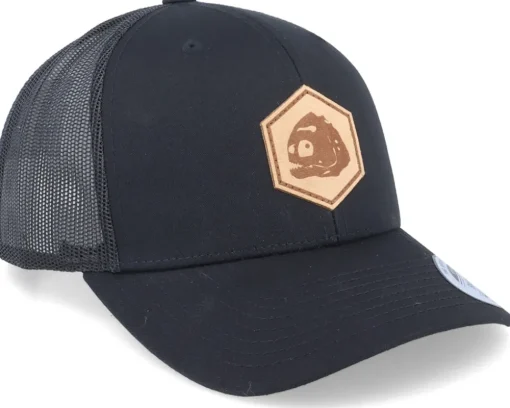 Piranha Skull Hex Patch Black Trucker - Skillfish