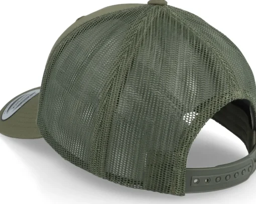 Piranha Skull Hex Patch Olive Trucker - Skillfish