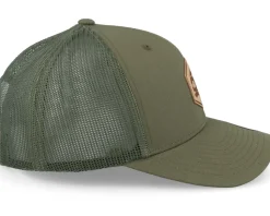 Piranha Skull Hex Patch Olive Trucker - Skillfish